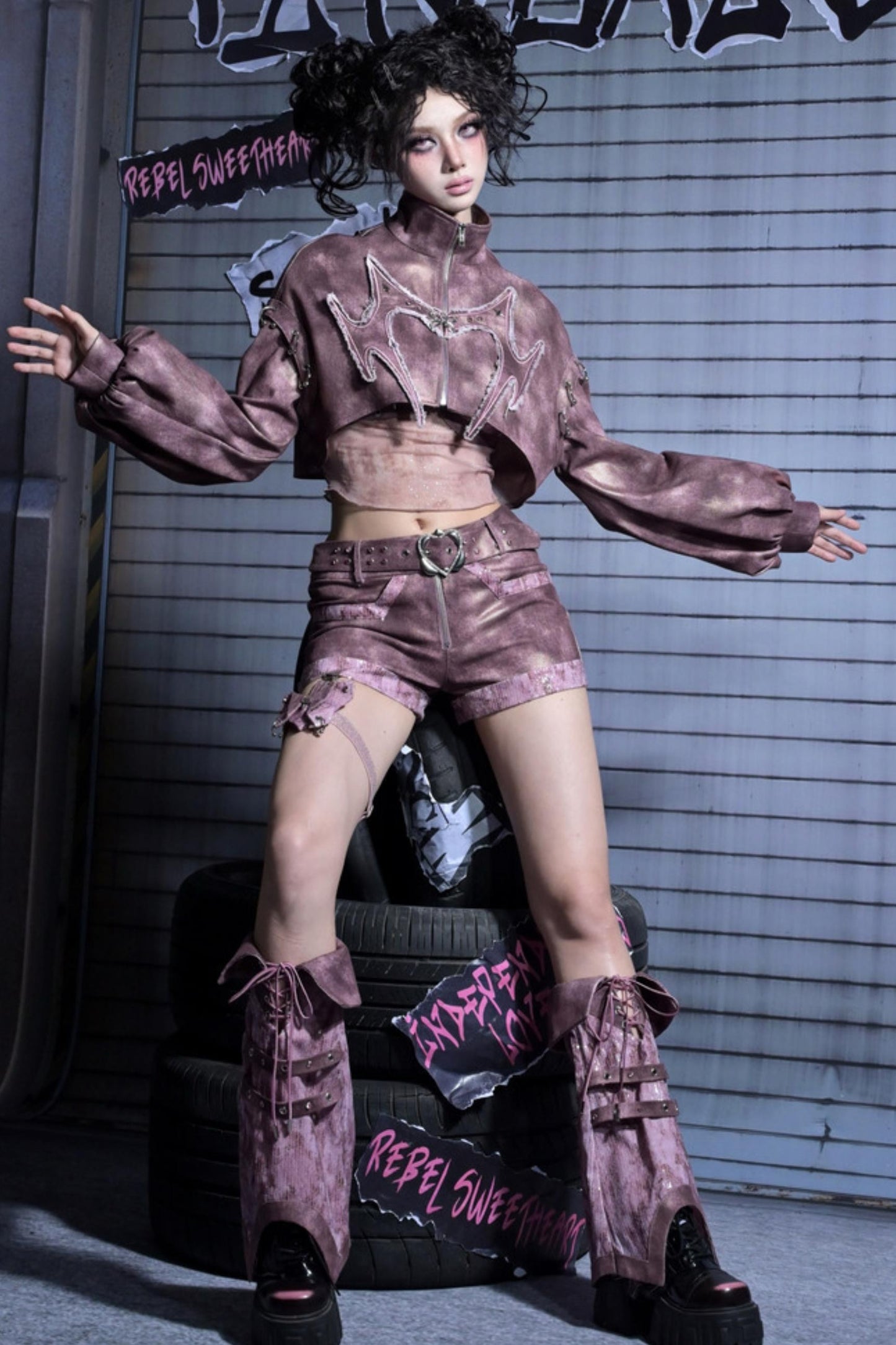 Sequins Denim Leg Covers