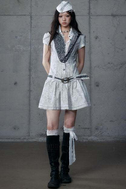 Vintage Patchwork Shirt Dress