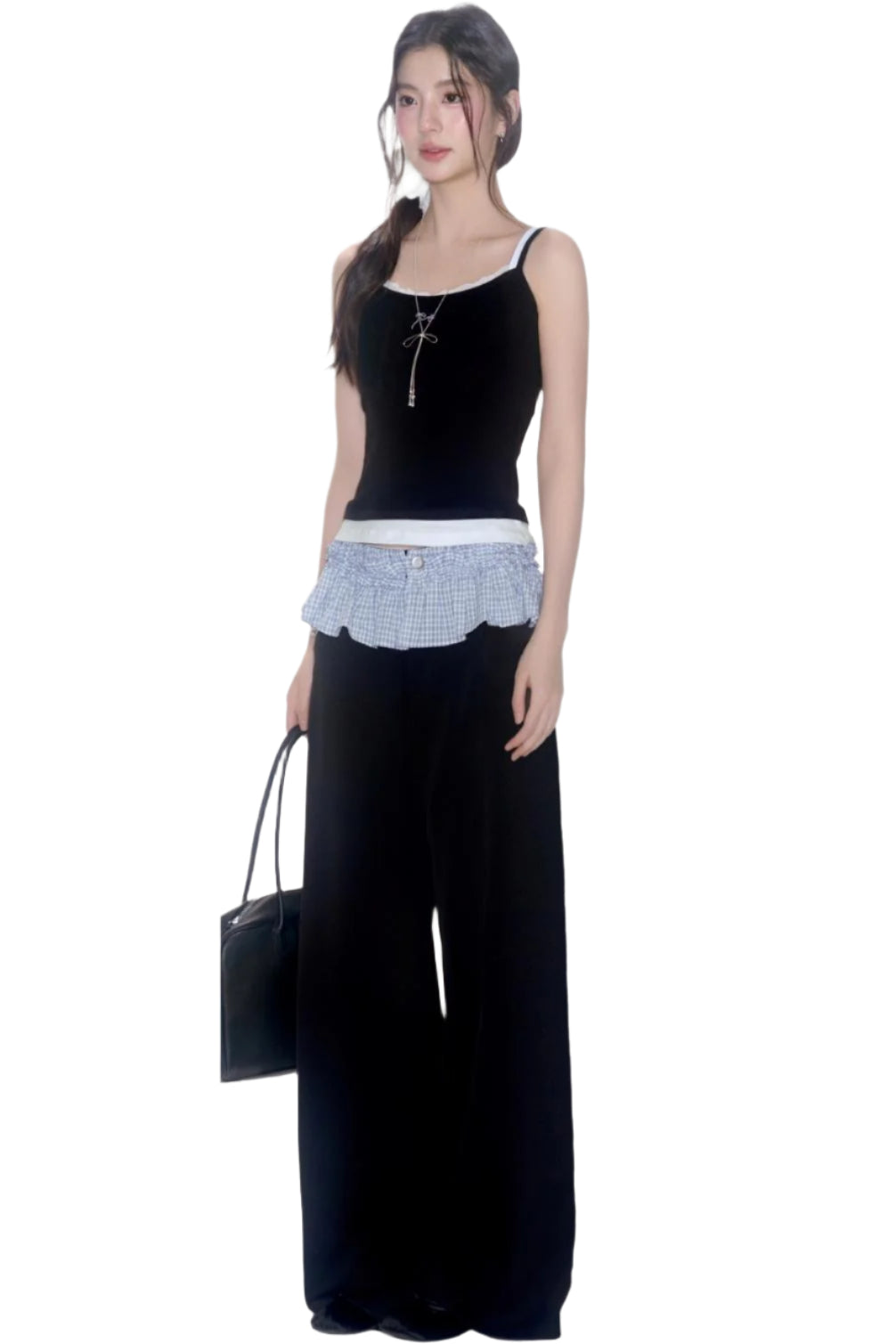 Lace Embroidery Suspender Skinny Vest