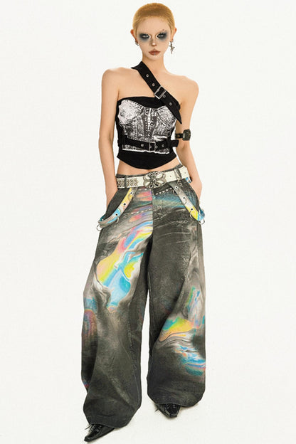 American Retro Color Smudge Jeans