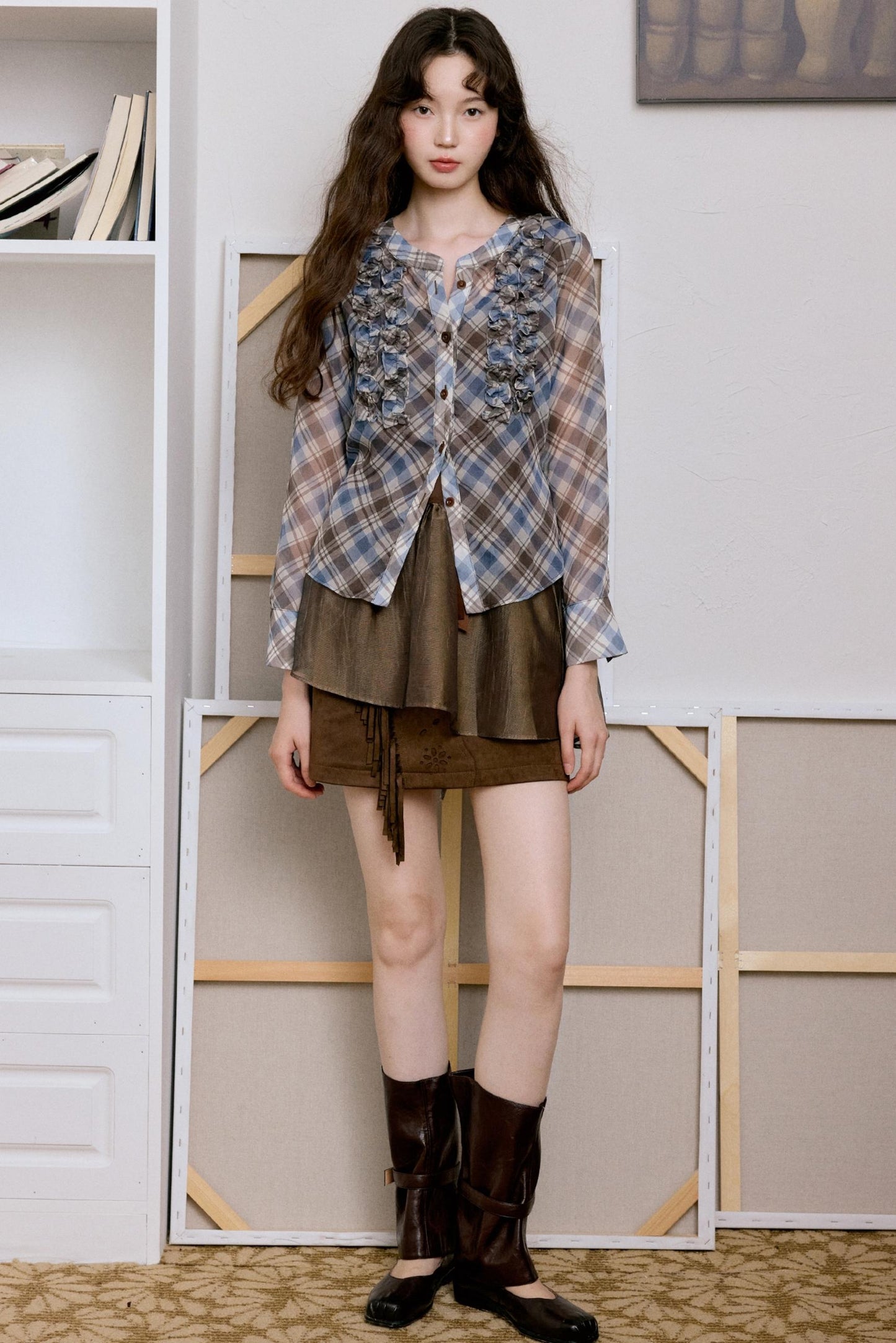 Blue Vintage Check Dress