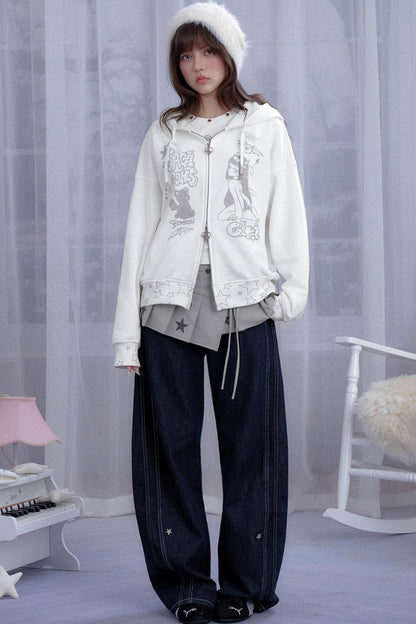 Angel Wings Graffiti Hooded Sweatshirt