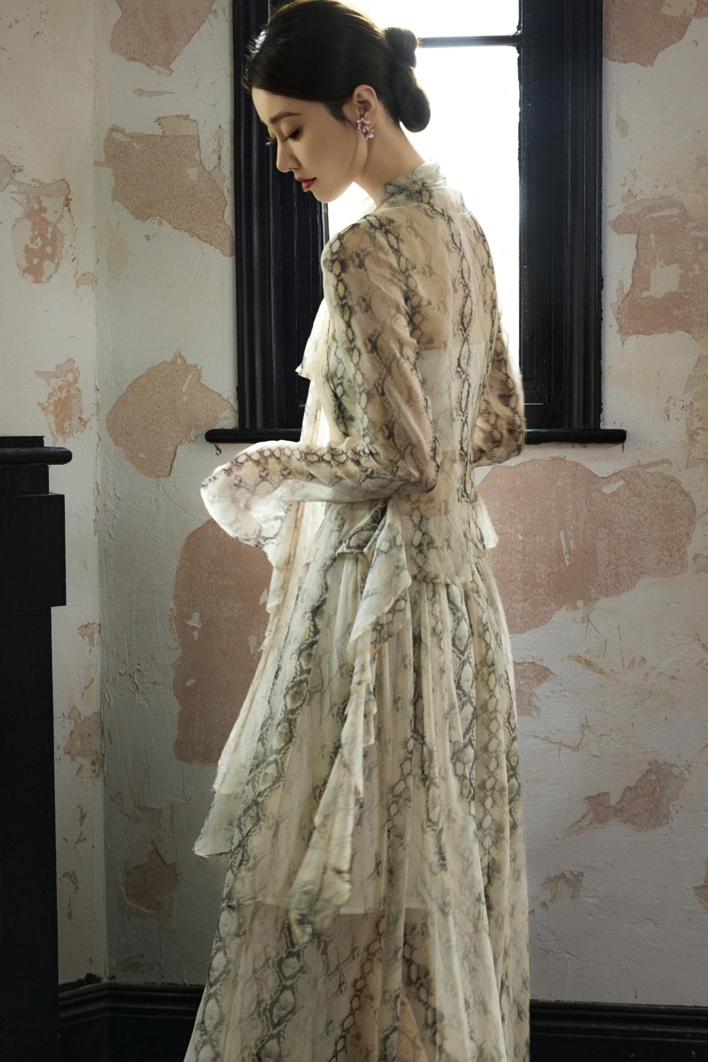 Snake Print A-line Skirt Set-Up