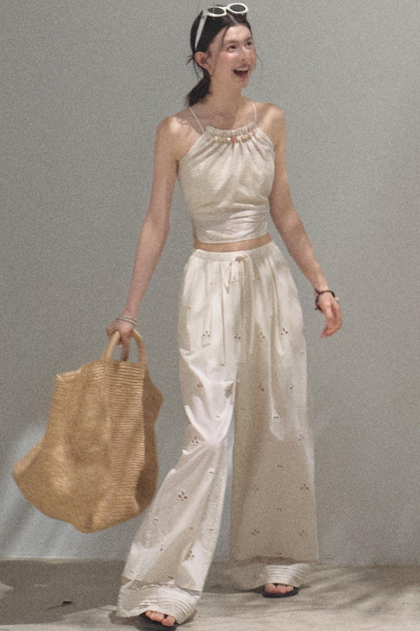 Self-Love Embroidered Summer Pants