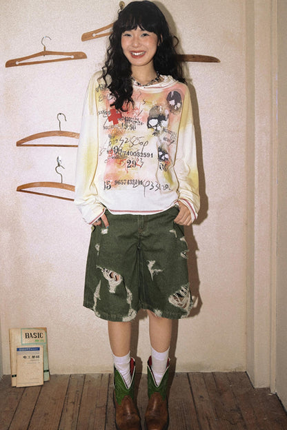 Physical Long Sleeves Full Print Sunscreen Hoodie