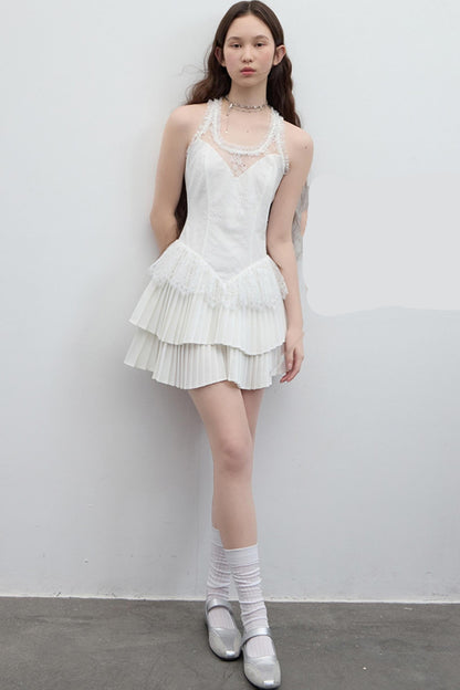 Pleated Bridal Gown Dress