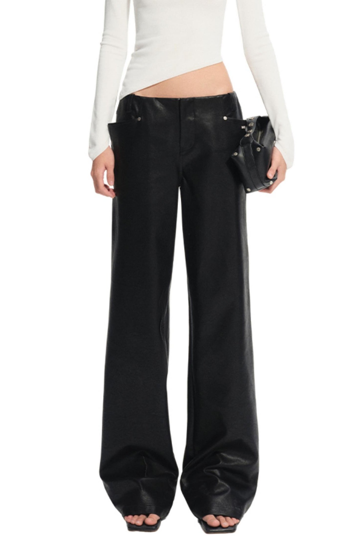 Unicorn Leather Straight-Leg Pants