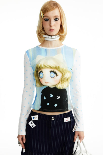 Cotton Little Girl Cartoon T-shirt