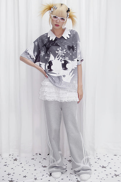 Printed Raglan Sleeve T-Shirt