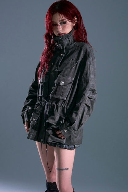 Garden Vintage Distressed Cargo Jacket