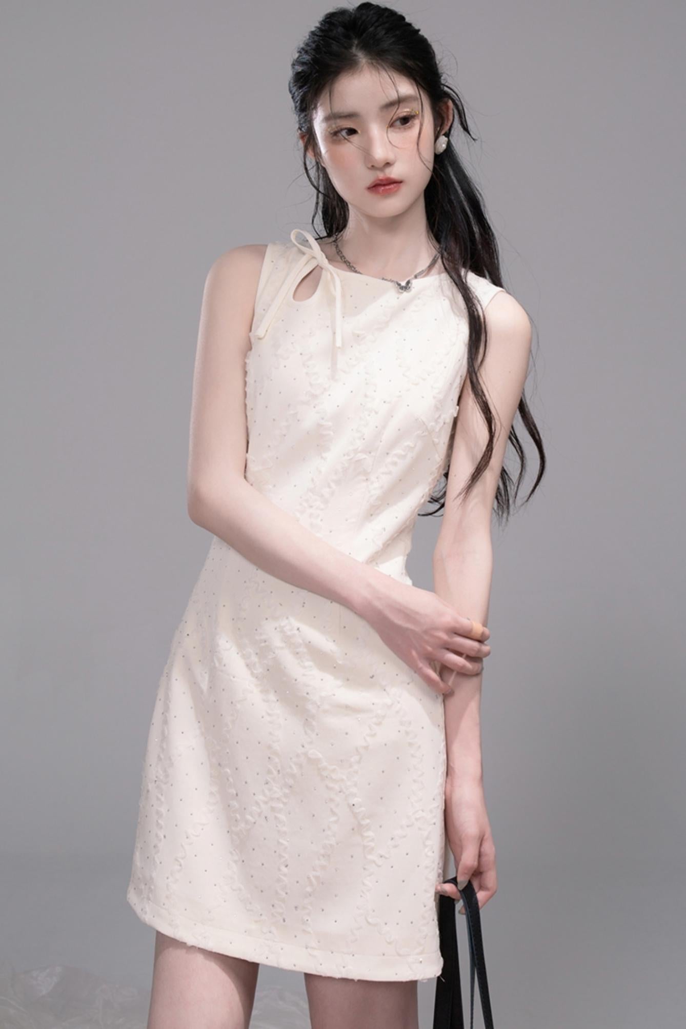 Starlight Jacquard Diamond Vest Dress Set-Up