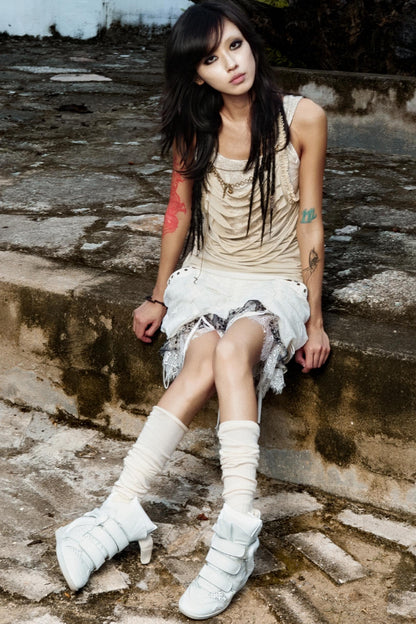 Fake Two Piece Vest Top