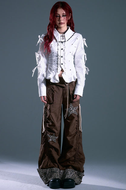 Star Leopard Wide-Leg Trousers