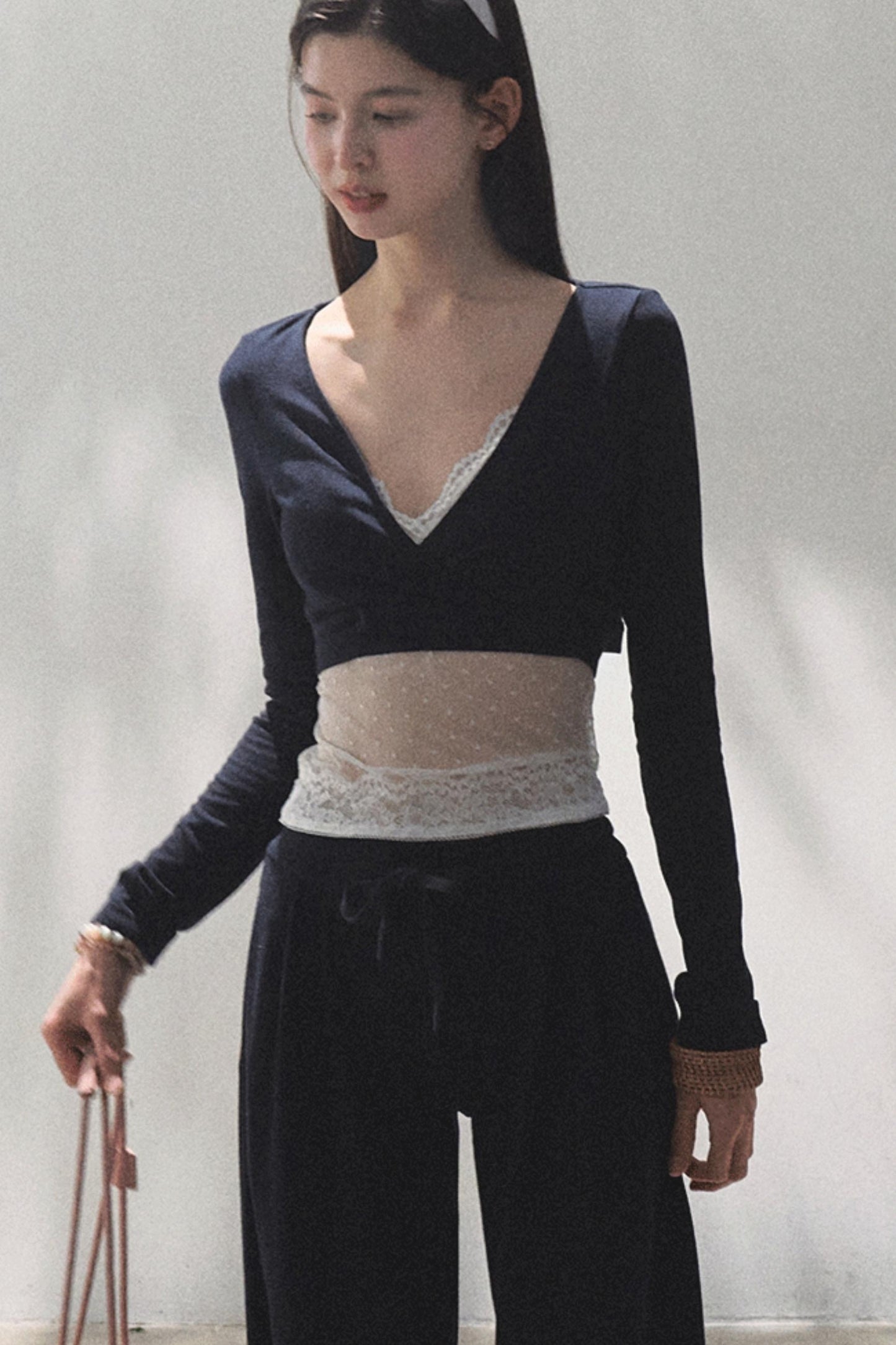 Cotton V-Neck Wide Leg Set-Up