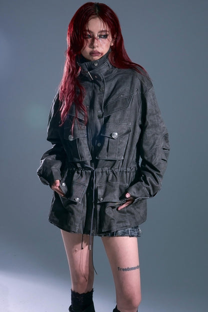 Garden Vintage Distressed Cargo Jacket