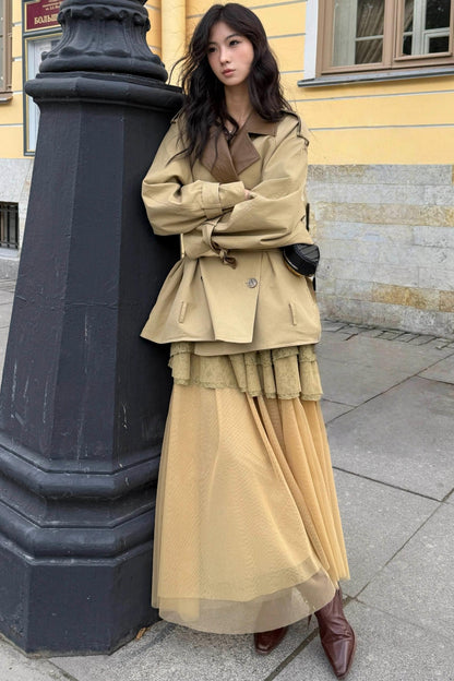 Vintage Irregular Mesh Cake Skirt