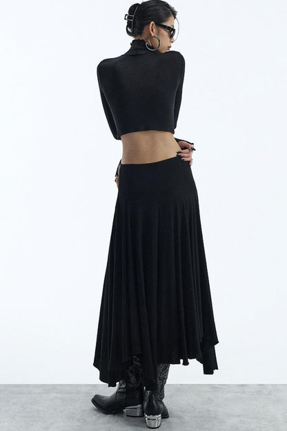Black Draped Skirt
