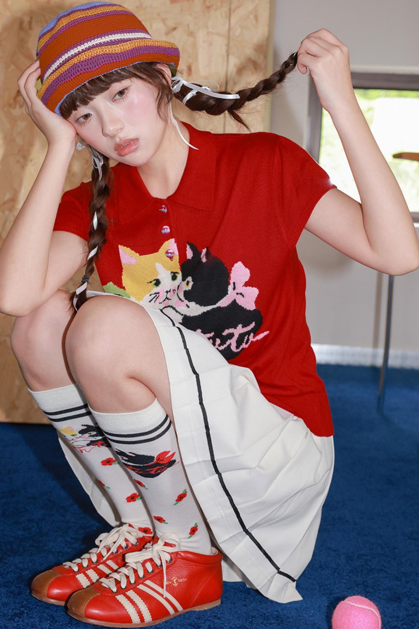 Kitten Knitted Polo Shirt