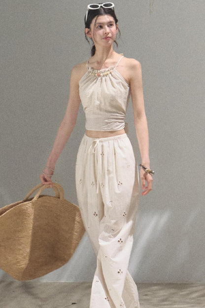 Self-Love Embroidered Summer Pants