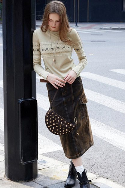 Star Wave Vintage Crew Neck T-shirt