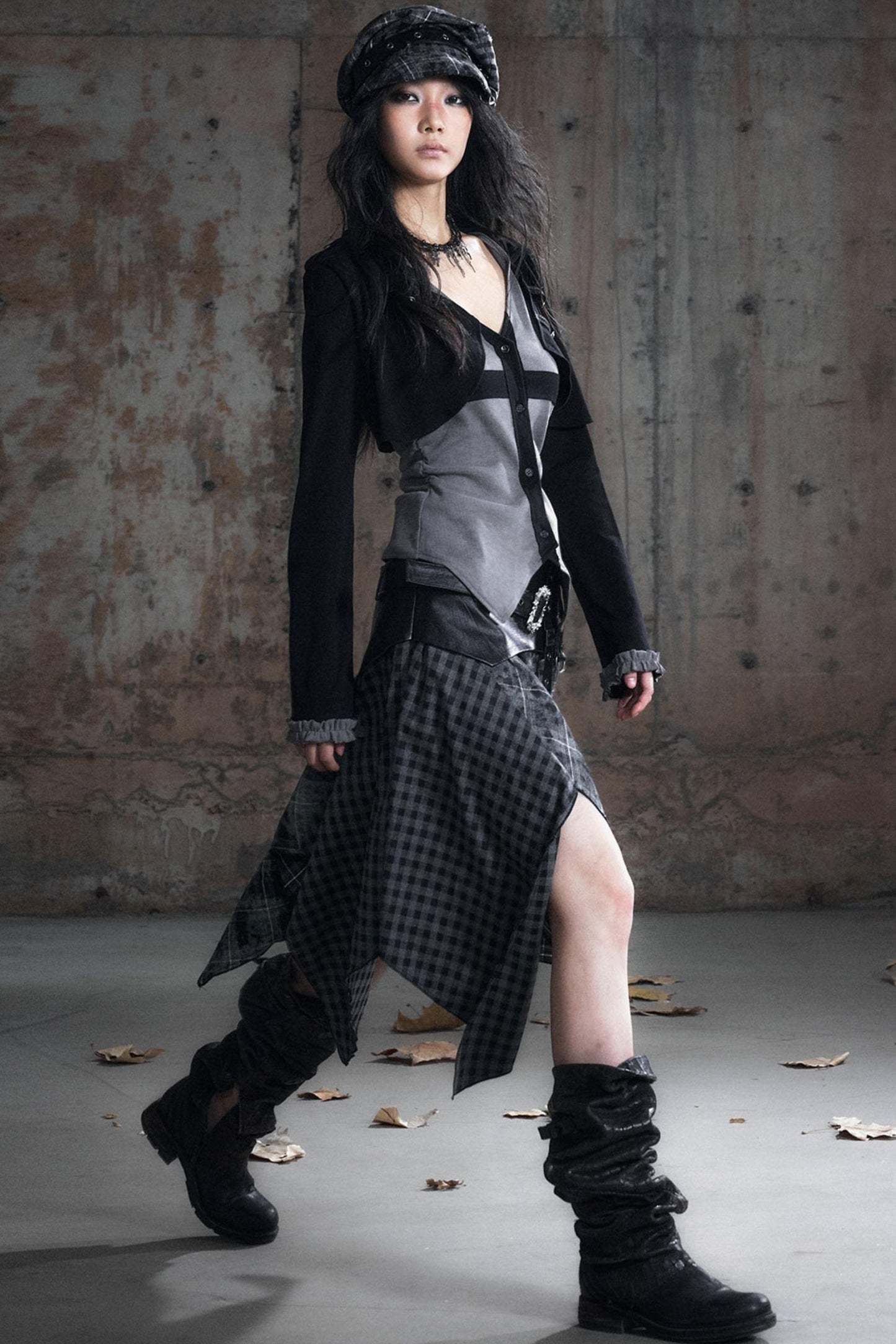 Two-Tone Long Sleeve Hooded Top