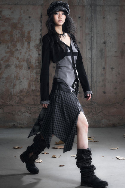 Two-Tone Long Sleeve Hooded Top