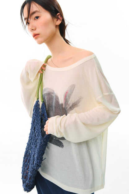 Hand-Painted Tencel Long Sleeve Top
