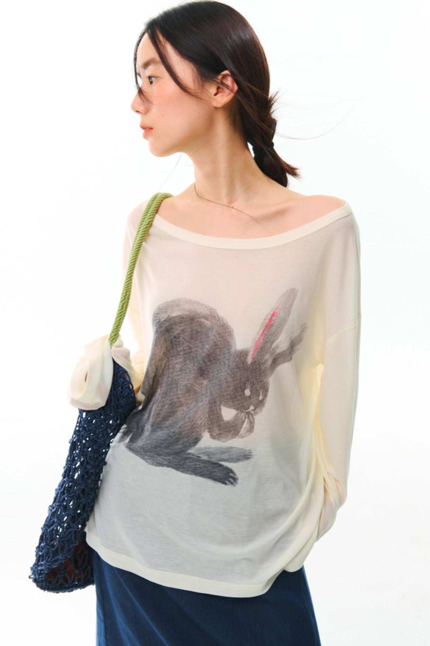 Hand-Painted Tencel Long Sleeve Top