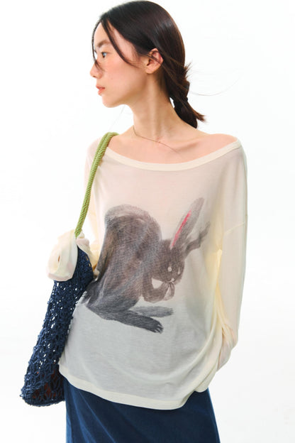 Hand-Painted Tencel Long Sleeve Top