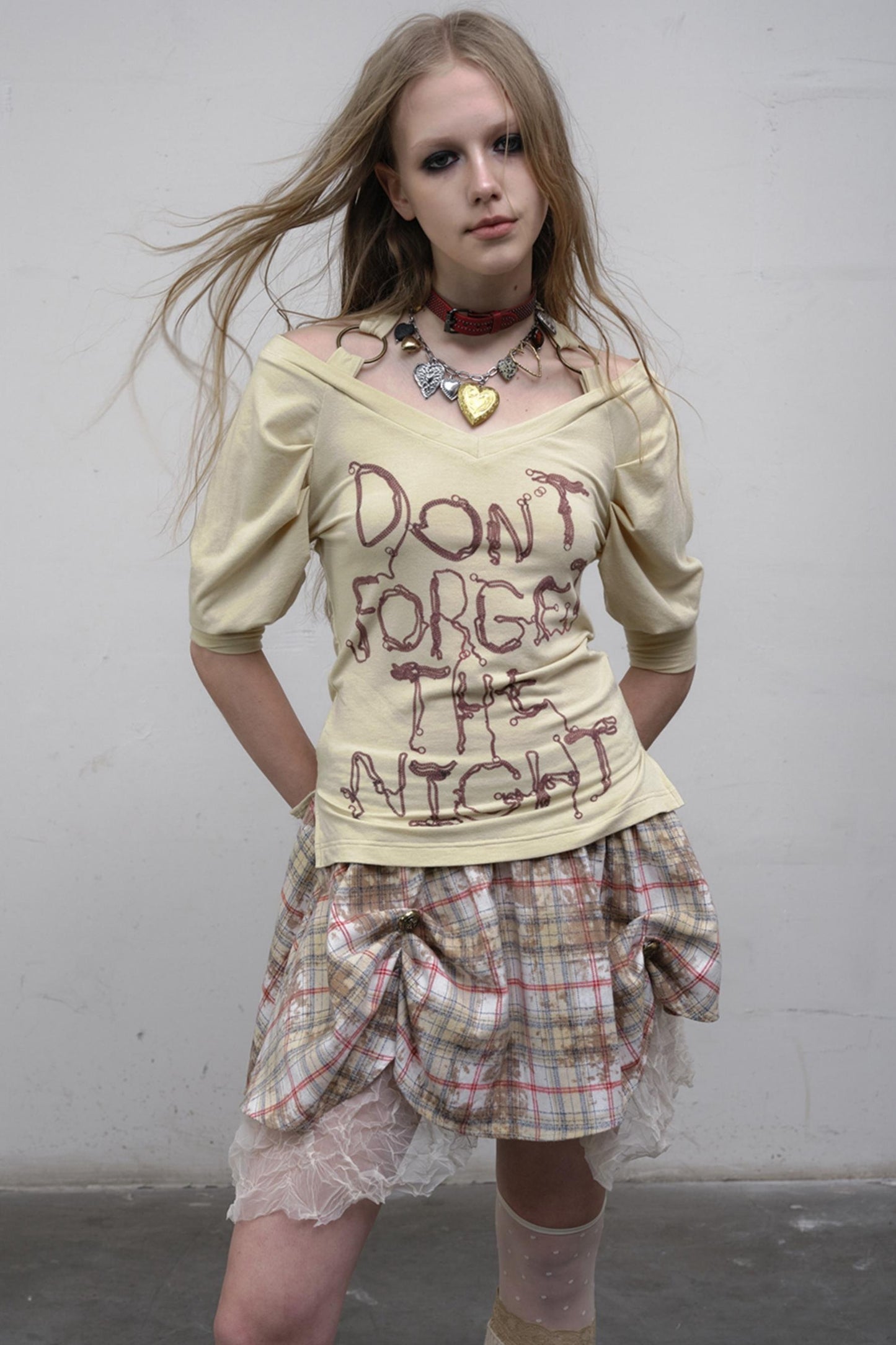 Straight silhouette Plaid Skirt