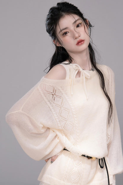 Soft Mist Bat Sleeve Sweater