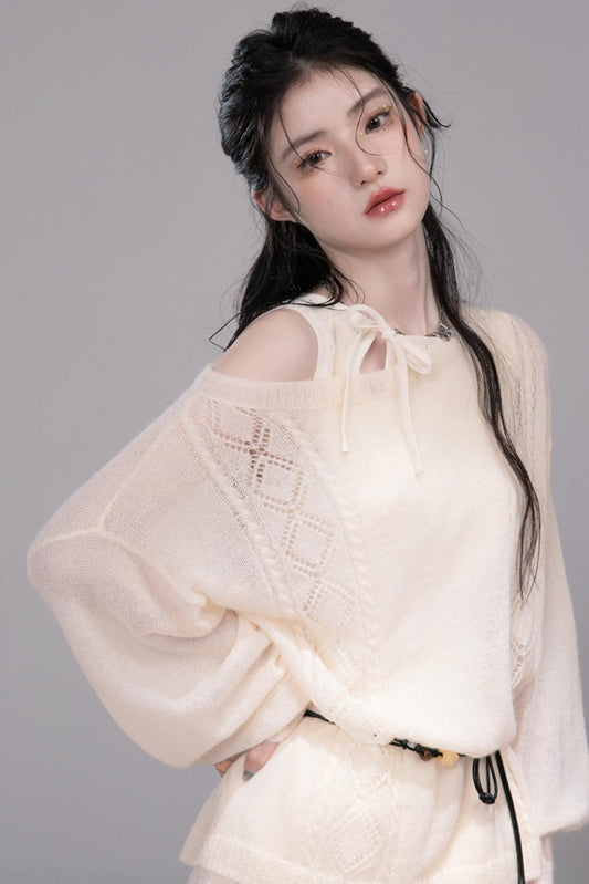 Soft Mist Bat Sleeve Sweater