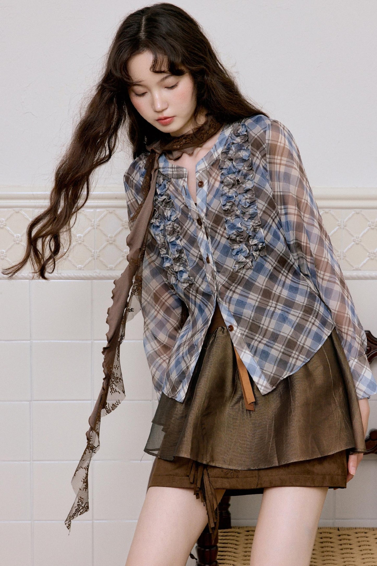 Blue Vintage Check Dress