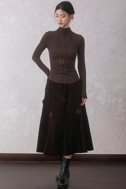 Three-dimensional Warm Semi-Turtleneck T-shirt