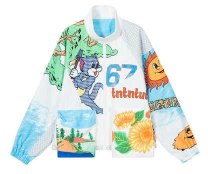 Retro Cartoon Print Jacket