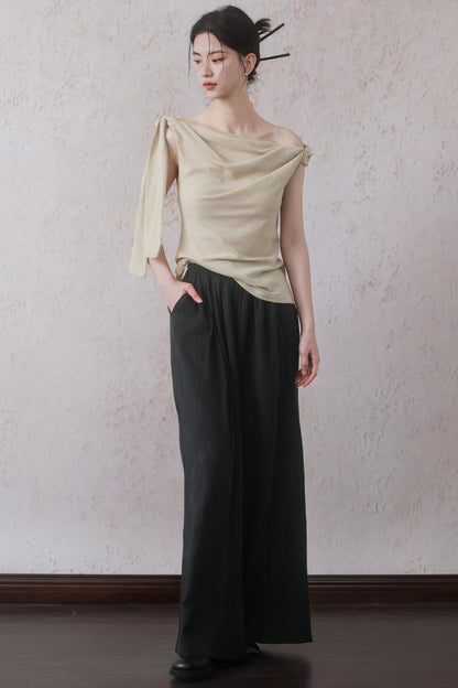 Pleated Black Pants