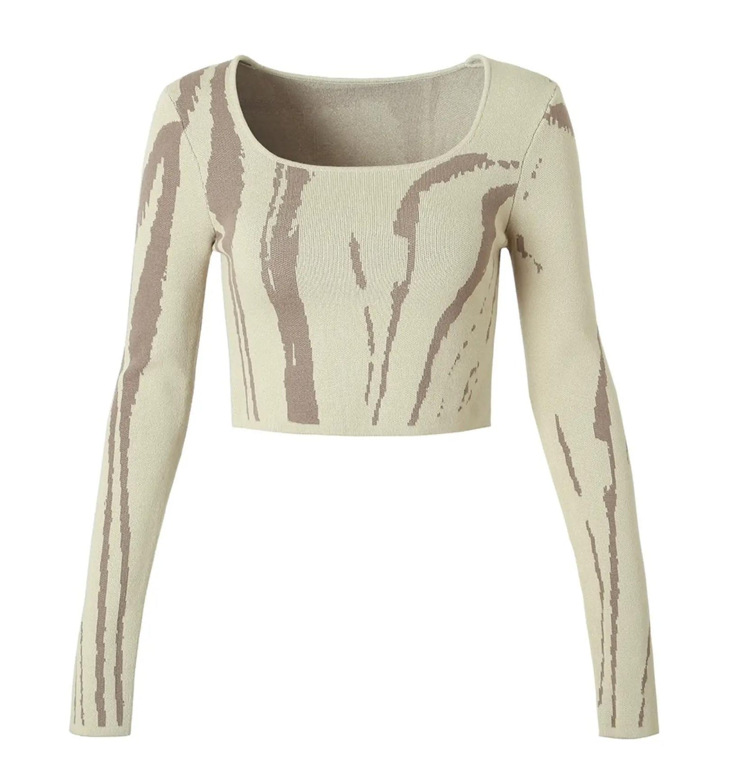 Elegant Jacquard Sweater Top