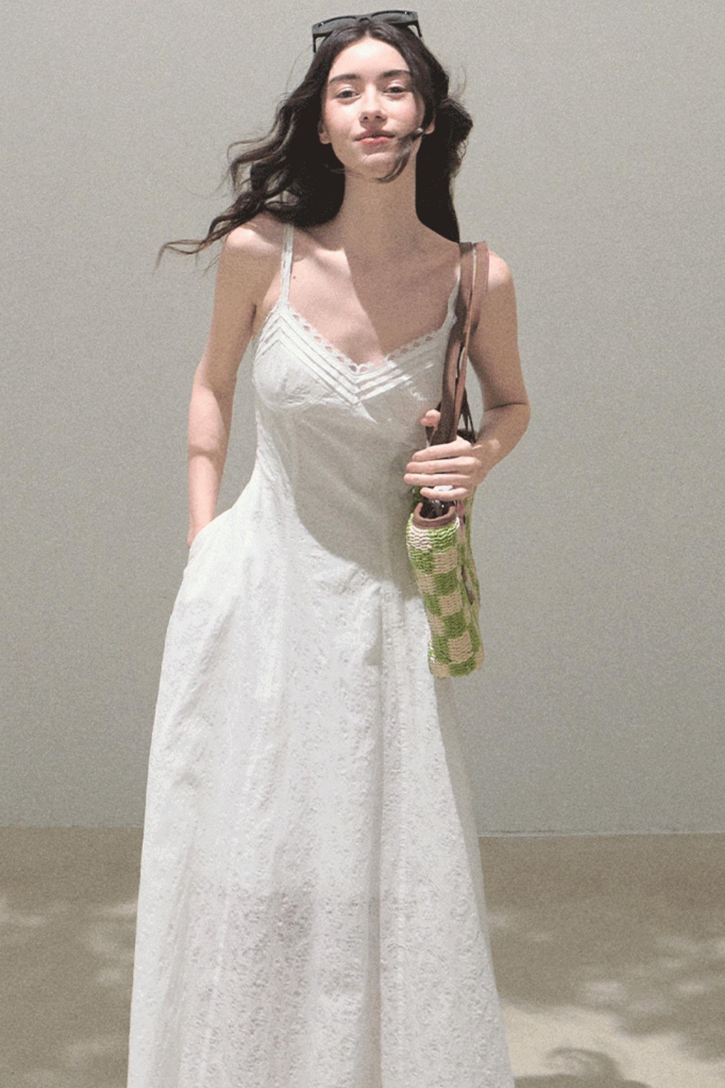 Spring Lace Halter Dress