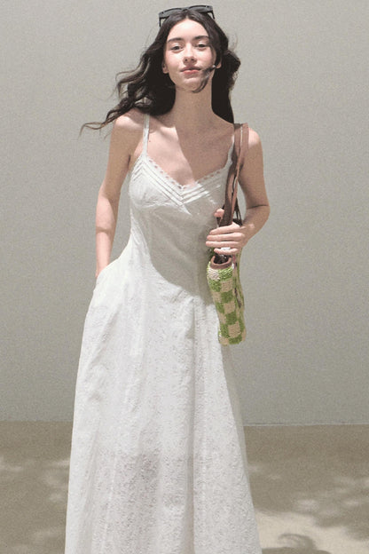 Spring Lace Halter Dress