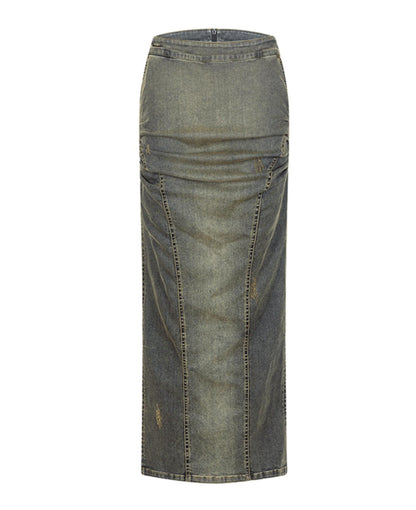 Retro Style Denim Half Skirt