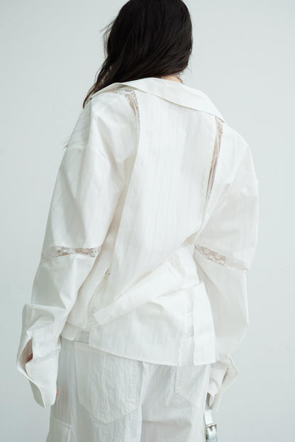 Lustrous Lace Skeleton Shirt