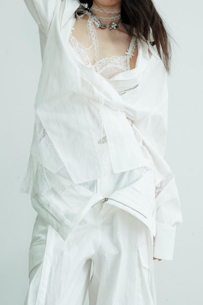 Lustrous Lace Skeleton Shirt