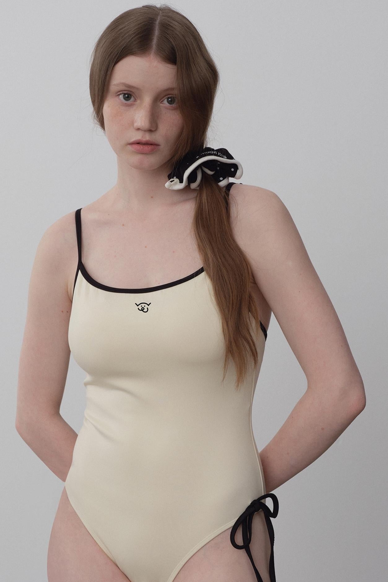 Tropical Bow Tie Suspender Bodysuit