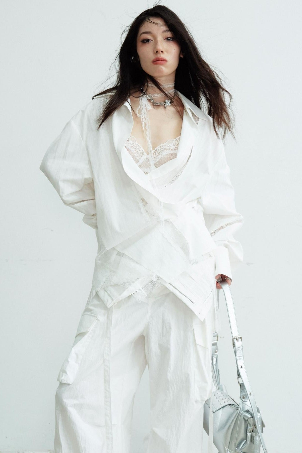 Lustrous Lace Skeleton Shirt