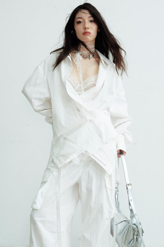 Lustrous Lace Skeleton Shirt