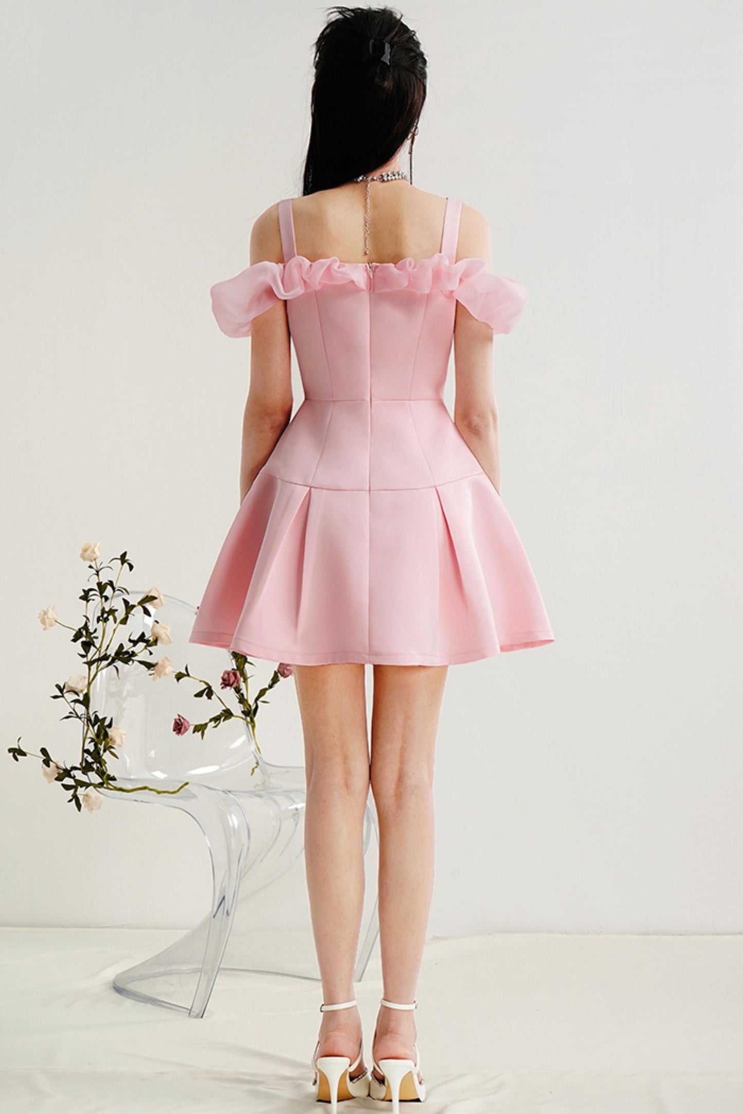 Satin Pink Mini Dress