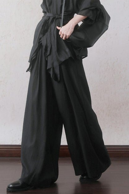 Pleated Black Pants