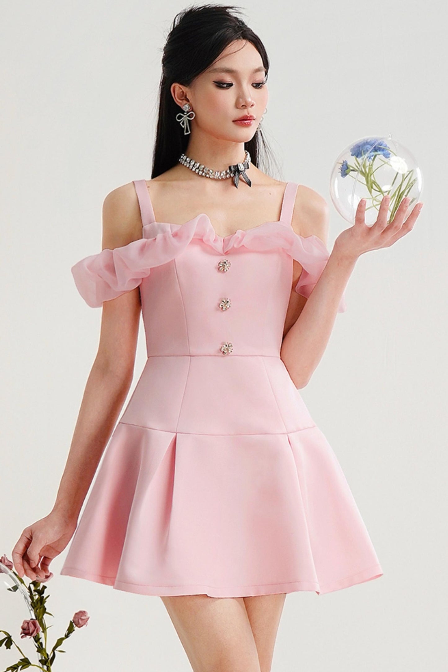 Satin Pink Mini Dress