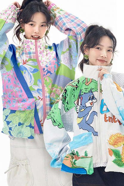 Retro Cartoon Print Jacket