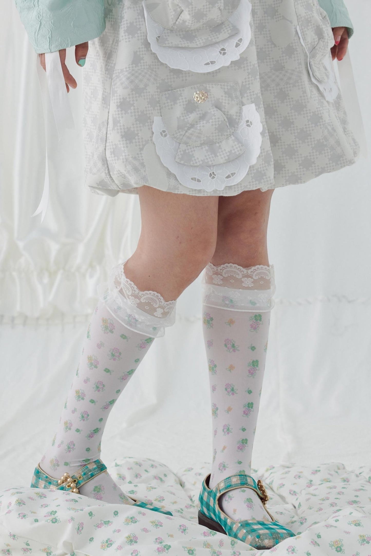 Floral Lace Mid-Calf Socks